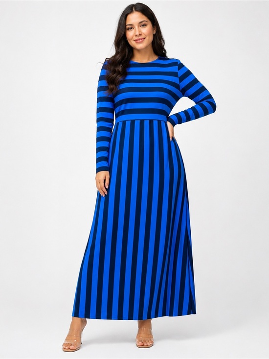 Boden Dresses & Skirts - Boden Blue Striped Long Sleeve Maxi Dress
